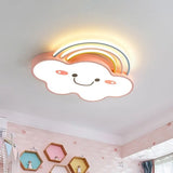 Contemporary Pink Rainbow & Cloud Led Ceiling Lamp - Acrylic Flushmount Light
Note: Seo Optimization