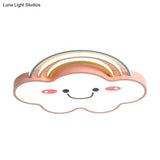 Contemporary Pink Rainbow & Cloud Led Ceiling Lamp - Acrylic Flushmount Light
Note: Seo Optimization