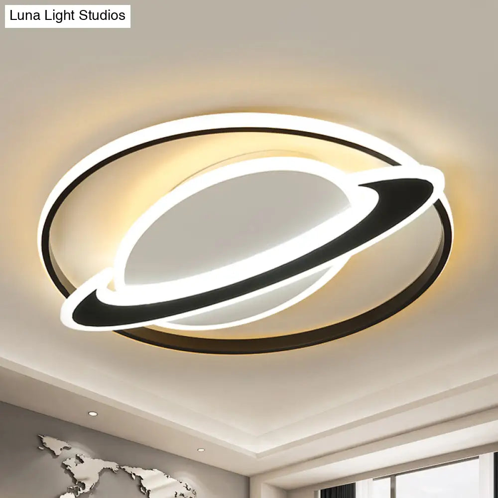 Contemporary Planet Ceiling Light: Stylish Acrylic Flush Mount For Bedrooms