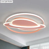 Contemporary Planet Ceiling Light: Stylish Acrylic Flush Mount For Bedrooms