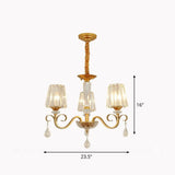 Contemporary Prismatic Crystal Cone Hanging Lamp With Droplet Decorations 3 / Gold