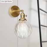 Contemporary Prismatic Glass Wall Sconce With Geometric Design - Brass Mount Light Fixture