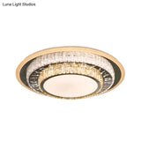 Contemporary Rectangle - Cut Crystal Flush Mount Ceiling Light In White Led