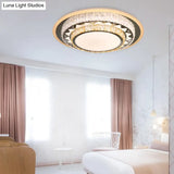 Contemporary Rectangle - Cut Crystal Flush Mount Ceiling Light In White Led