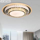 Contemporary Rectangle - Cut Crystal Flush Mount Ceiling Light In White Led