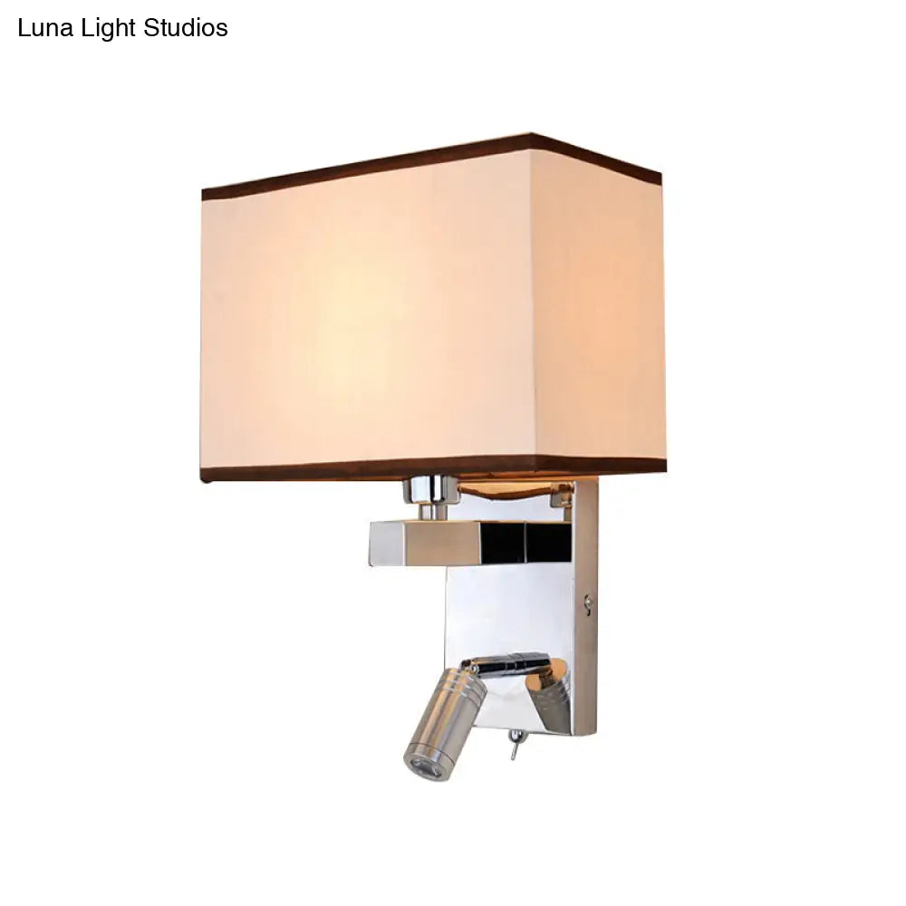 Contemporary Rectangle Led Wall Sconce Lighting In Chrome With Spotlight