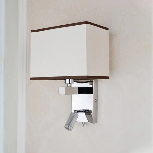 Contemporary Rectangle Led Wall Sconce Lighting In Chrome With Spotlight