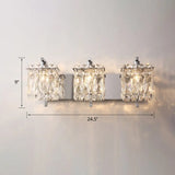Contemporary Rectangle Wall Mount Sconce Light With Crystal Shade - Elegant Beveled Design 3 /