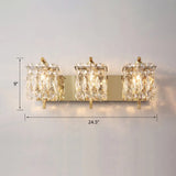 Contemporary Rectangle Wall Mount Sconce Light With Crystal Shade - Elegant Beveled Design 3 / Gold