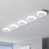 Contemporary Rectangular Acrylic Flush Mount Lamp - 3/4/5 Lights Bedroom Lighting In Warm/White