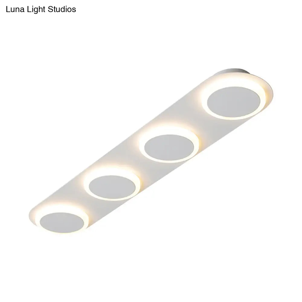 Contemporary Rectangular Acrylic Flush Mount Lamp - 3/4/5 Lights Bedroom Lighting In Warm/White