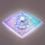 Contemporary Ribbed Crystal Clear Led Flush Mount Ceiling Light With Flared Design / Multi Color