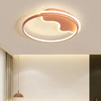 Contemporary Ring Flush Mount Led Lamp For Bedroom 18’/21.5’ - White/Pink/Blue With Warm/White