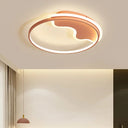 Contemporary Ring Flush Mount Led Lamp For Bedroom 18’/21.5’ - White/Pink/Blue With Warm/White