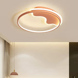 Contemporary Ring Flush Mount Led Lamp For Bedroom 18’/21.5’ - White/Pink/Blue With Warm/White