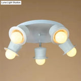 Contemporary Rotatable Ceiling Lamp In White For Boys’ Bedroom