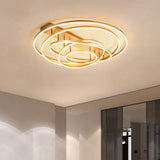 Contemporary Rotatable Led Ceiling Lamp In Black/Gold For Modern Bedrooms Gold / 5 Tiers & Above