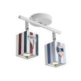 Contemporary Rotatable Rectangular Metal Gallery Ceiling Mount Spotlight With High Brightness Blue