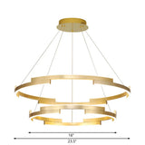 Contemporary Round Metal Chandelier - 1/2/3 Lights Gold Led White/Warm Lighting