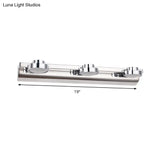 Contemporary Round Wall Lamp - Stainless Steel With 2/3 Lights And Warm/White Light Silver Finish