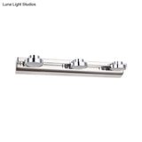 Contemporary Round Wall Lamp - Stainless Steel With 2/3 Lights And Warm/White Light Silver Finish