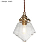 Contemporary Schoolhouse Pendant Glass Lamp With Clear Shade For Kitchen Island