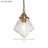 Contemporary Schoolhouse Pendant Glass Lamp With Clear Shade For Kitchen Island