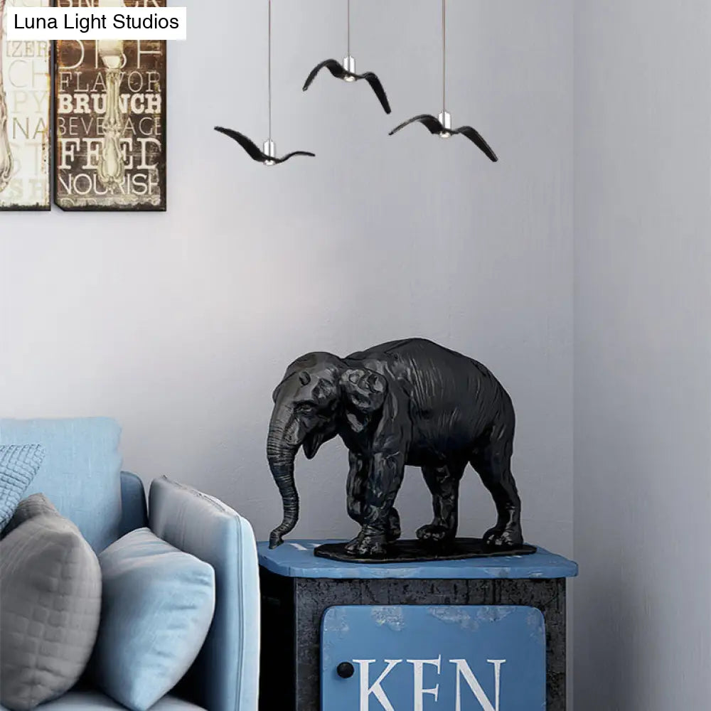 Contemporary Seagull Ceiling Light Fixture - Sleek Metal Pendant Lighting