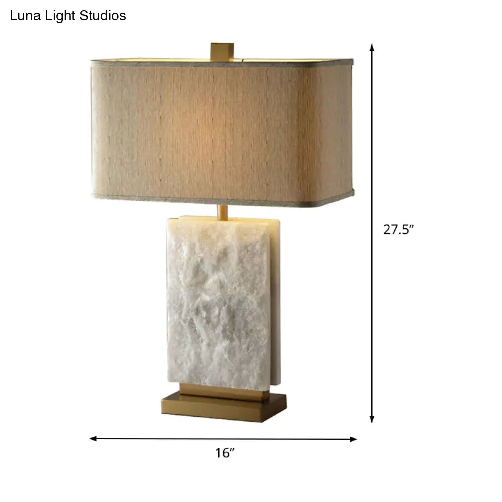 Contemporary Shaded Fabric Task Light - White Reading Book Lamp For Study