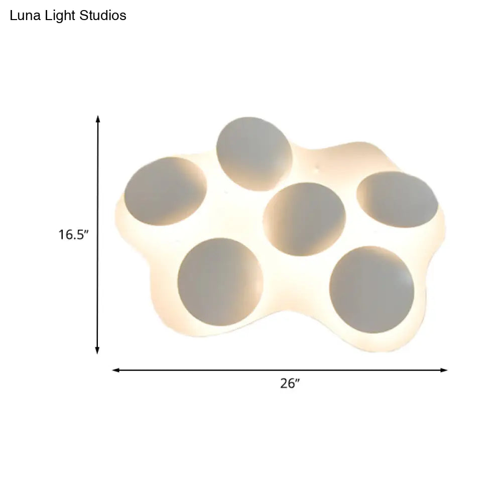 Contemporary Shell Acrylic Led Flushmount Ceiling Light In White For Living Room