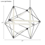 Contemporary Silver Chandelier With Geometric Acrylic Shade - 3/6 Lights Hanging Lighting