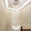 Contemporary Silver Crystal Ceiling Light Fixture - Flush Mount 10 Lights
