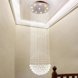 Contemporary Silver Crystal Ceiling Light Fixture - Flush Mount 10 Lights