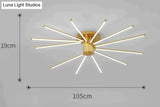 Contemporary Simple Creative Living Room Led Revolving Fireworks Ceiling Golde 12 White Light