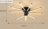 Contemporary Simple Creative Living Room Led Revolving Fireworks Ceiling Black 9 Warm Light