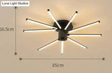 Contemporary Simple Creative Living Room Led Revolving Fireworks Ceiling Black 9 Stepless