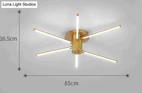 Contemporary Simple Creative Living Room Led Revolving Fireworks Ceiling Golden 6 White Light