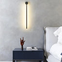 Contemporary Slim Tube Sconce Led Wall Light Fixture For Living Room - Metal Design Black / Small