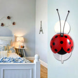 Contemporary Small Red Ladybug Wall Light - Plastic Sconce For Stairs