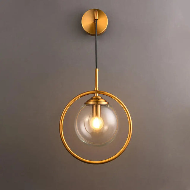 Contemporary Smoke Gray/Clear/Amber Glass Wall Lamp: Single Brass Finish Sconce Light Fixture Clear