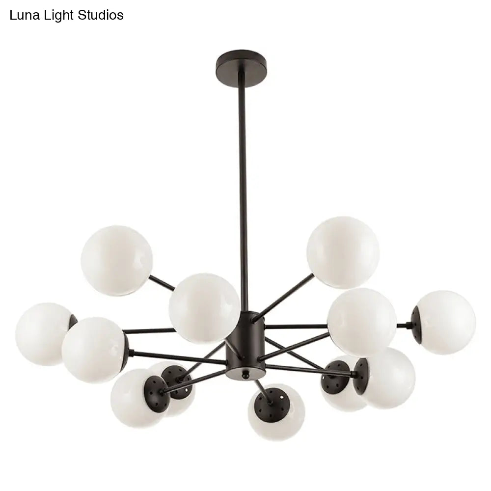 Contemporary Spherical Glass Chandelier Light For Living Room Ceiling