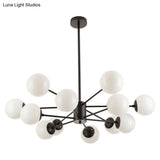 Contemporary Spherical Glass Chandelier Light For Living Room Ceiling