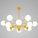 Contemporary Spherical Glass Chandelier Light For Living Room Ceiling 12 / Gold Without Spot