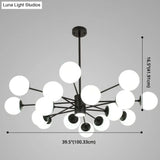 Contemporary Spherical Glass Chandelier Light For Living Room Ceiling