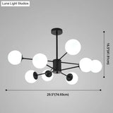 Contemporary Spherical Glass Chandelier Light For Living Room Ceiling