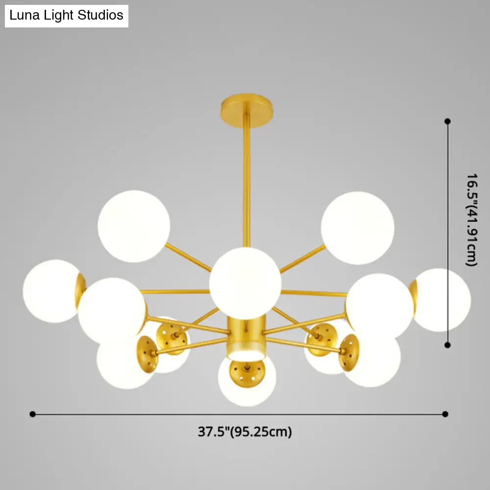 Contemporary Spherical Glass Chandelier Light For Living Room Ceiling