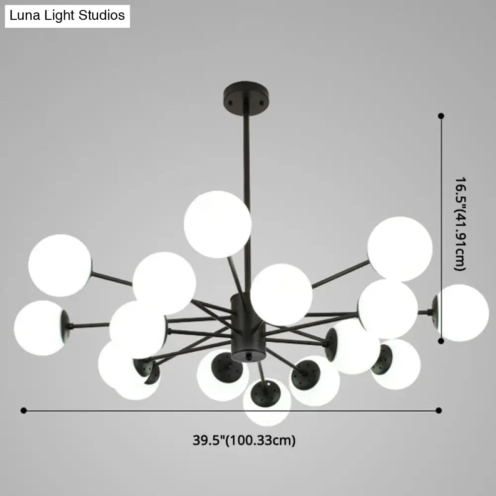 Contemporary Spherical Glass Chandelier Light For Living Room Ceiling