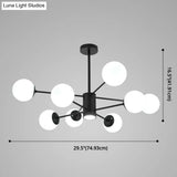 Contemporary Spherical Glass Chandelier Light For Living Room Ceiling