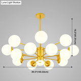 Contemporary Spherical Glass Chandelier Light For Living Room Ceiling
