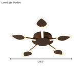 Contemporary Sputnik Flush Light In Brown Acrylic - 5/11 Heads 29.5’/45’ Wide Warm/White Close